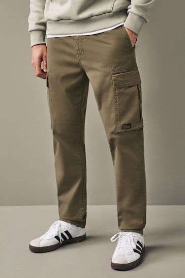 Tan Brown Regular Fit Cargo Trousers