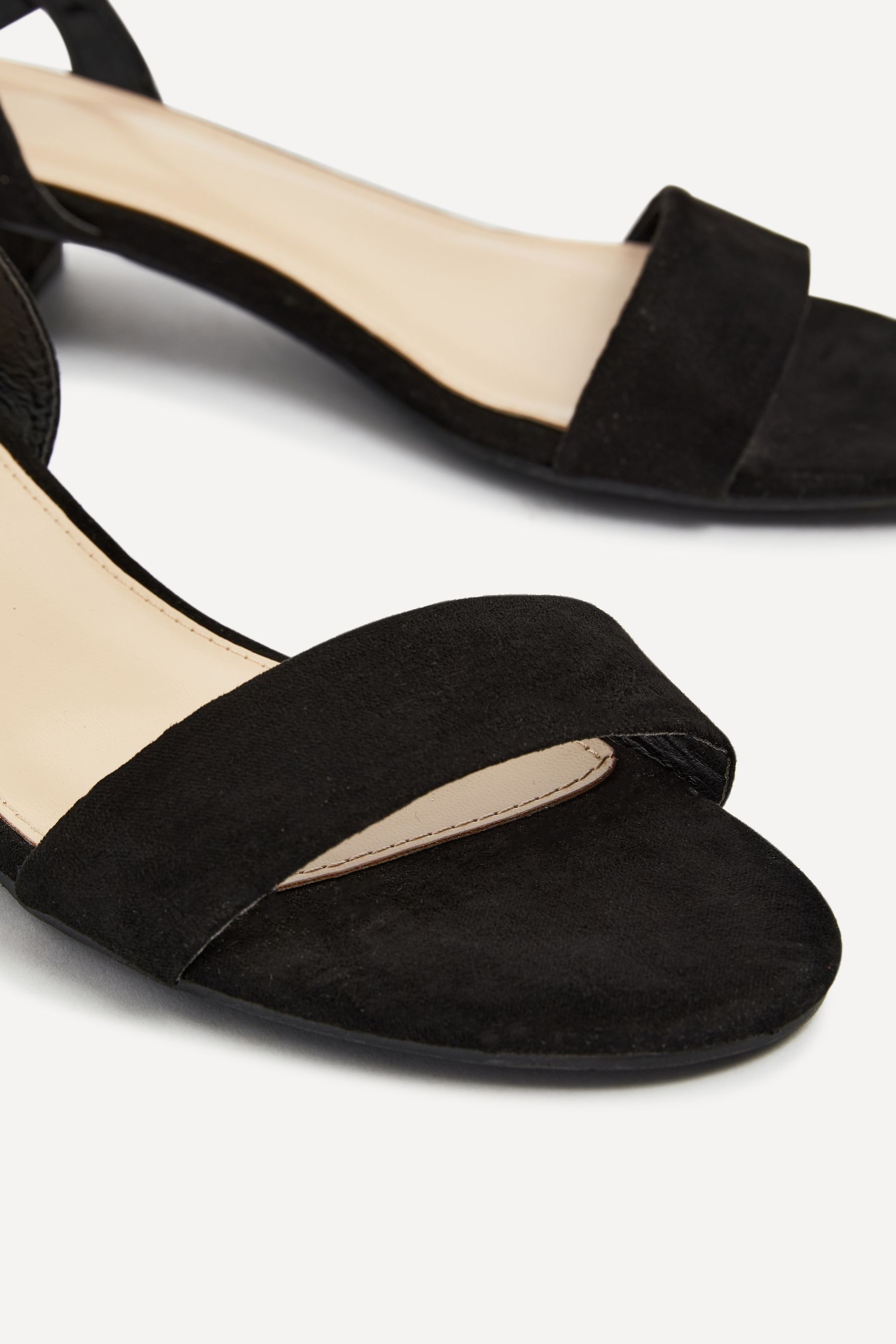 Linzi Black Kezzi Barely There Low Block Heeled Sandals