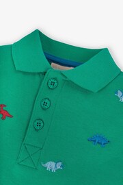 JoJo Maman Bébé Green Dino Embroidered Polo Shirt - Image 2 of 2
