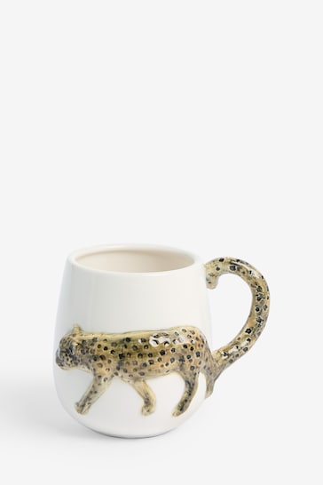 Clarke & Clarke White/Natural 3D Cheetah Mug