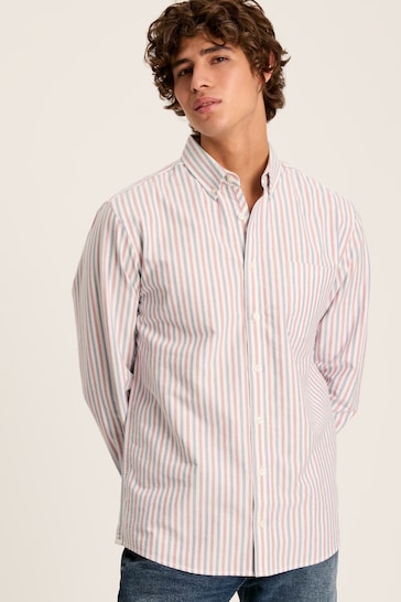 Joules Oxford Red/Blue Striped Classic Fit Shirt