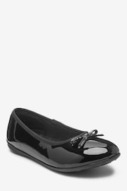 Black Patent Wide Fit (G) School Leather Ballet Shoes - Image 2 of 5