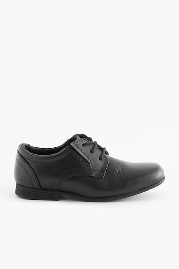 Black Standard Fit (F) School Leather Formal Lace-Up Shoes