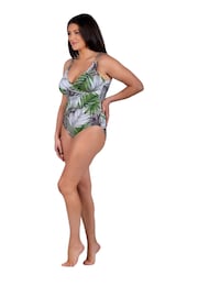 Seaspray Green Hawaii Palm Tummy Control Longer Length Swimsuit - Image 5 of 6