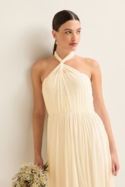 Cream Mesh Multiway Bridesmaid Wedding Maxi Dress - Image 6 of 9