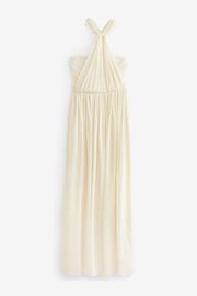 Cream Mesh Multiway Bridesmaid Wedding Maxi Dress - Image 8 of 9