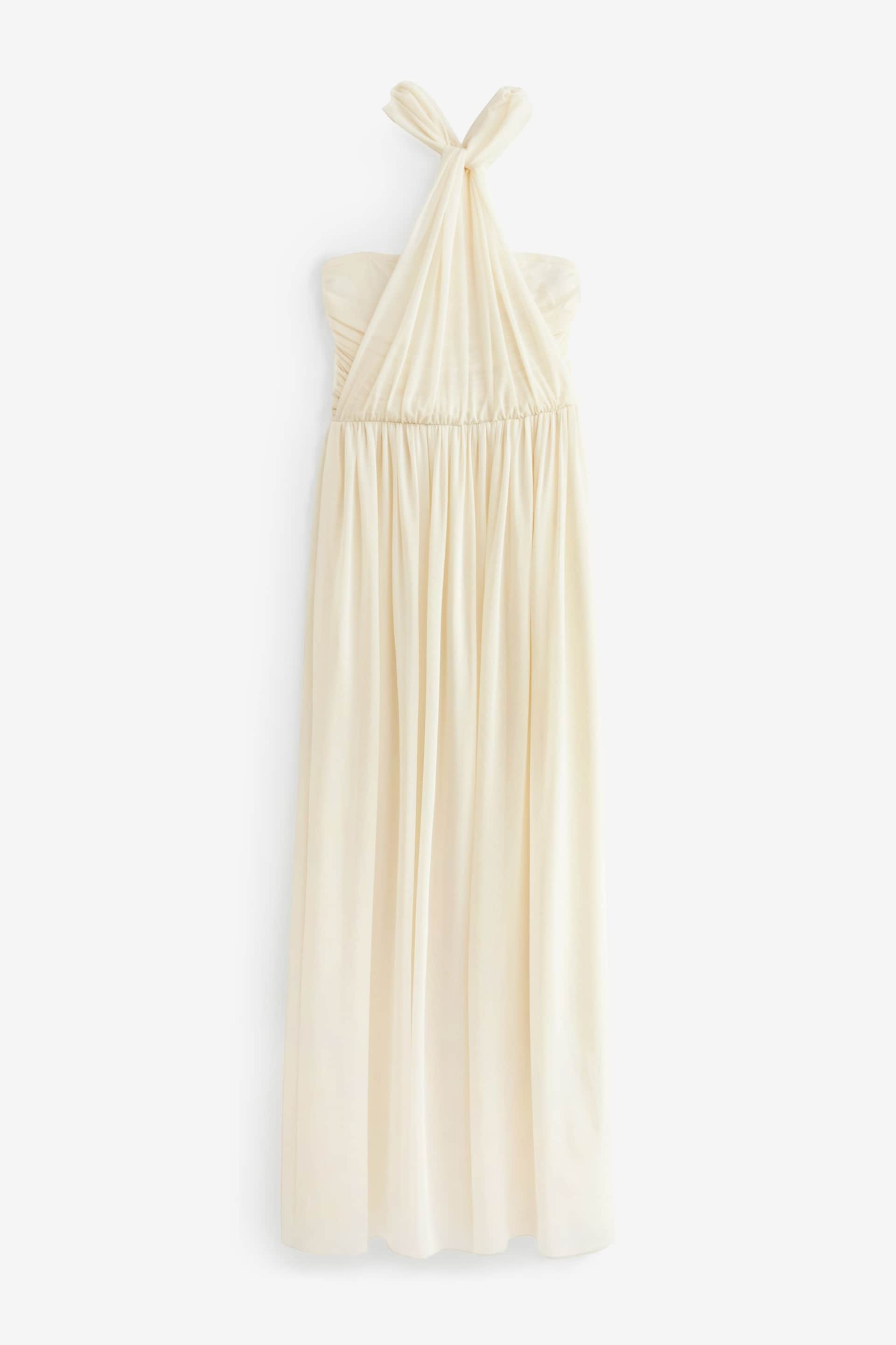 Cream Mesh Multiway Bridesmaid Wedding Maxi Dress - Image 8 of 9