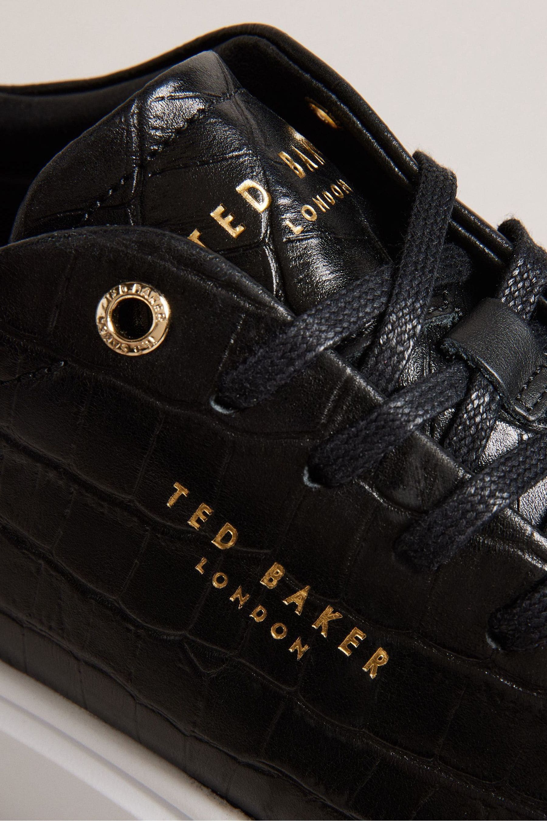 Buy Ted Baker Black Artimi Croc Effect Embossed Platform Trainers from Next Luxembourg