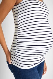 JoJo Maman Bébé Navy Blue & White Navy Blue Stripe 2-Pack Ruched Maternity Vest Tops - Image 9 of 9