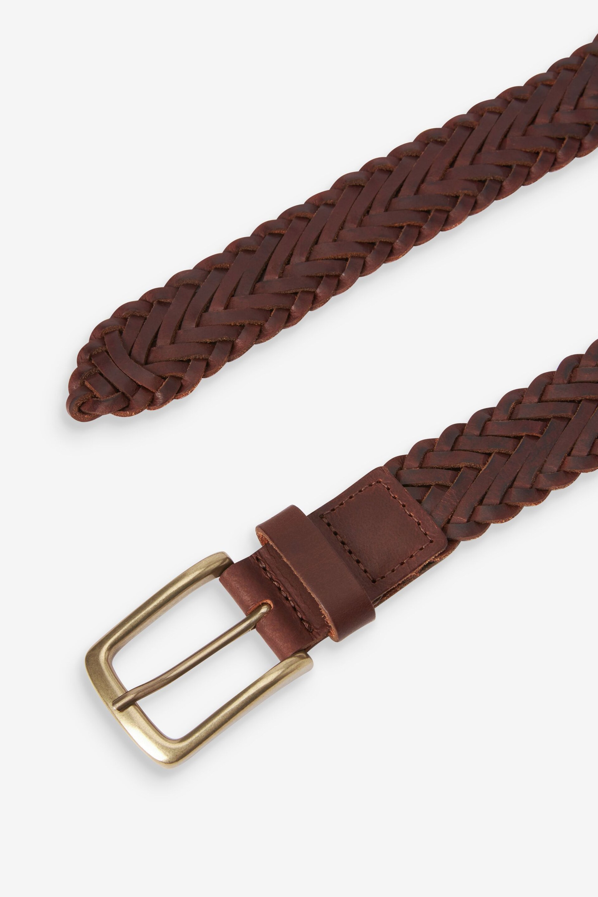 Dark Brown Weave Leather Belt - Image 4 of 4