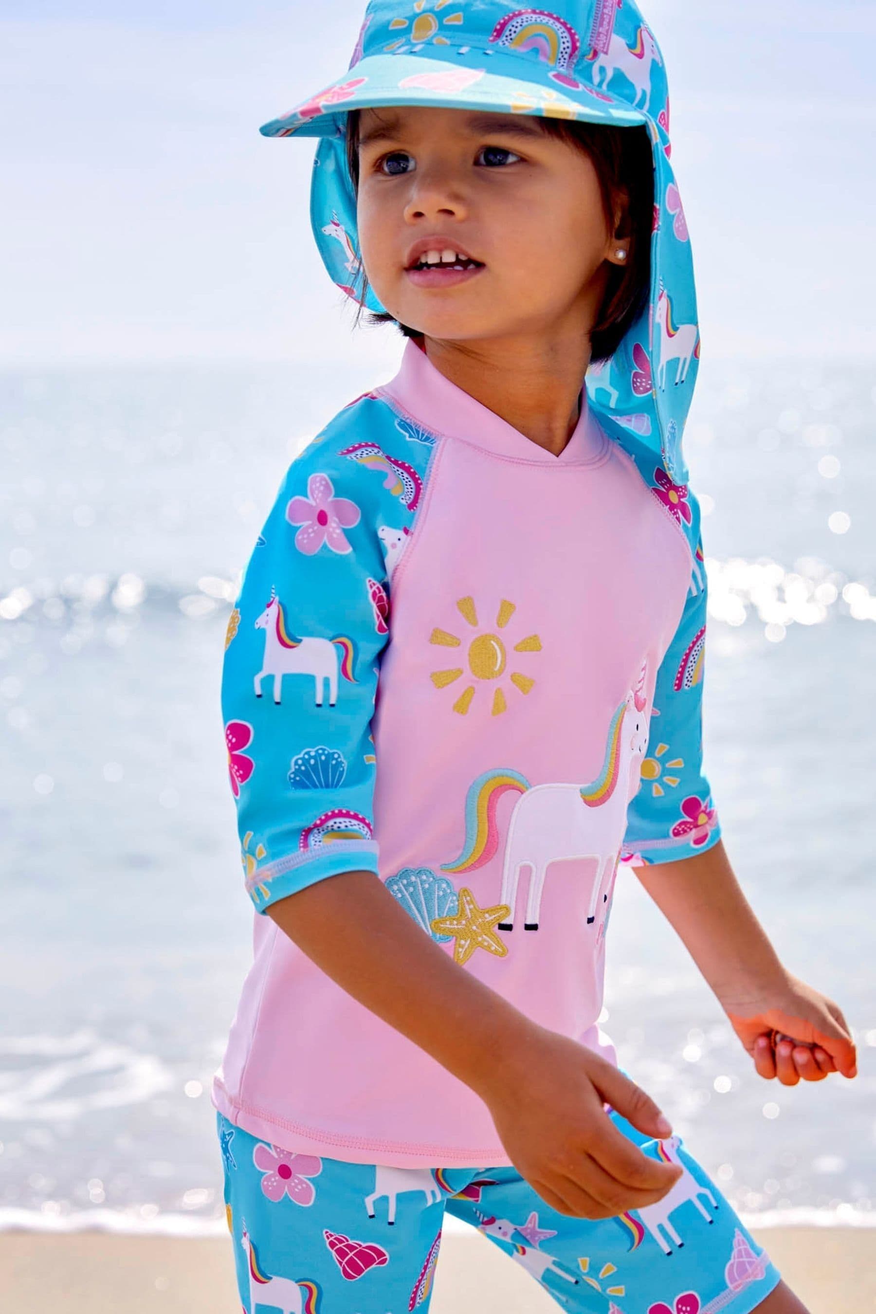 JoJo Maman B b Pink UPF 50 2 Piece Sun Protection Suit