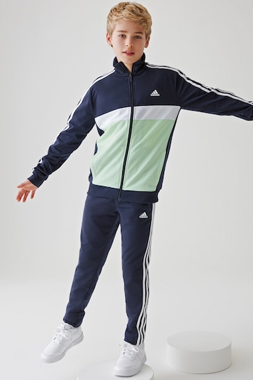adidas Navy/Green Sportswear Essentials 3-Stripes Tiberio Tracksuit