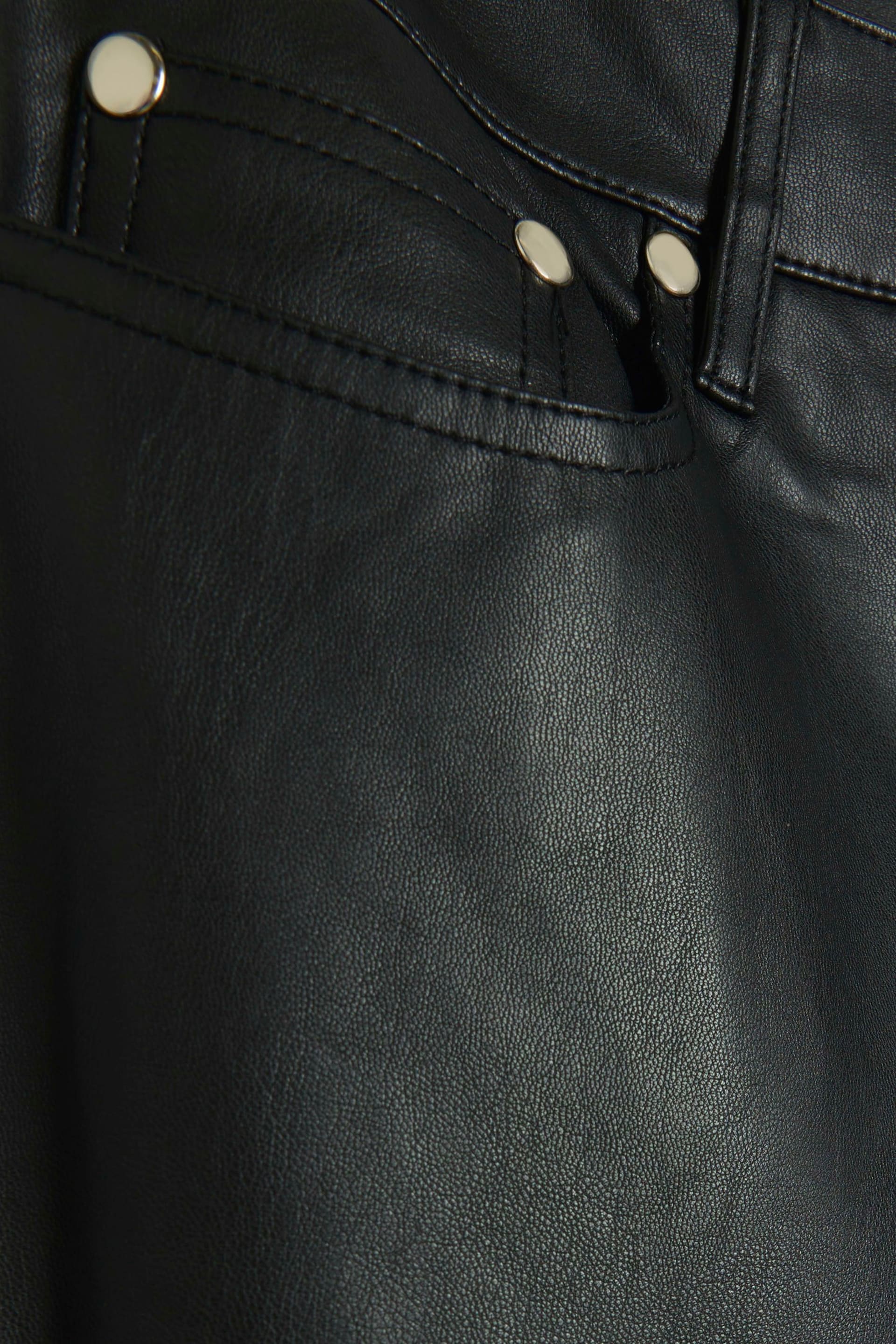 River Island Black Faux Leather Straight Leg Trousers - Image 4 of 4