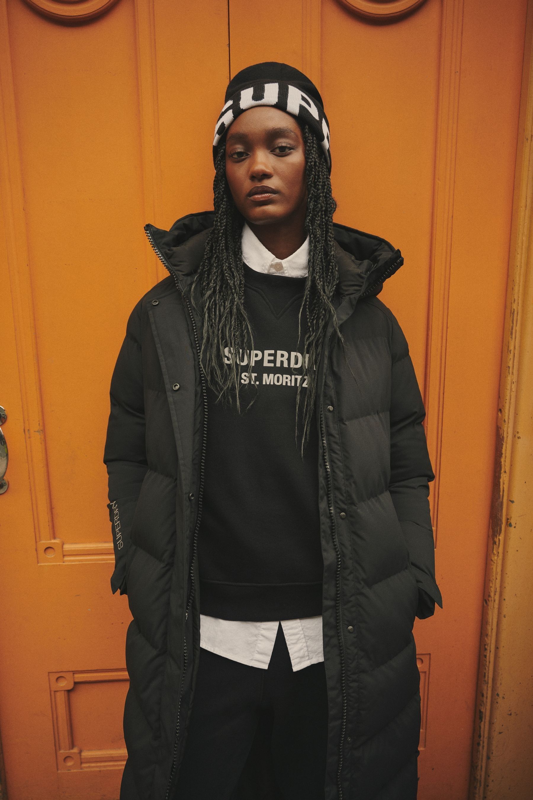 Buy Superdry Black City Chevron Padded Coats from Next Luxembourg