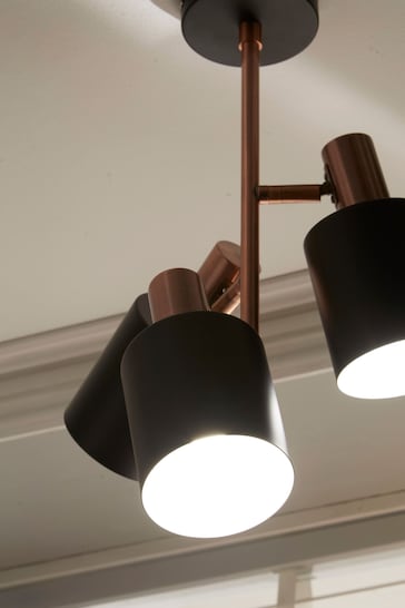 Pacific Black Biba 3 Light Electrified Ceiling Light Pendant
