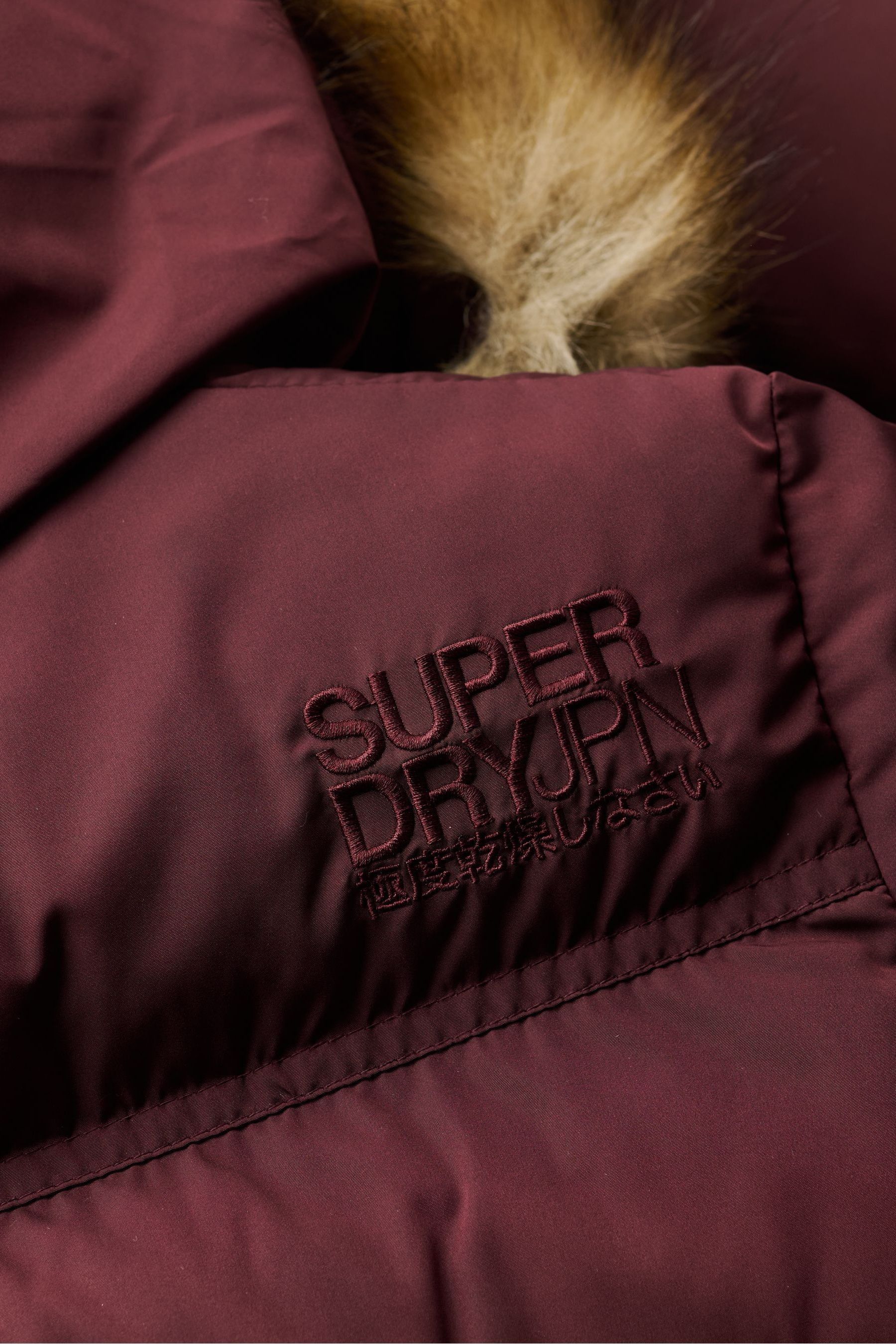 Buy Superdry Clay Burgundy Everest Faux Fur Longline Jacket from the Next UK online shop