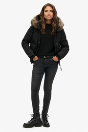 Superdry Black Everest Hooded Bomber Jacket - Image 2 of 6