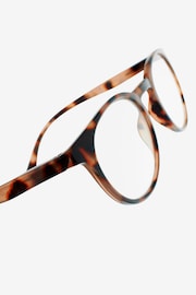 Tortoiseshell Brown Round Ready to Read Glasses - Image 3 of 6