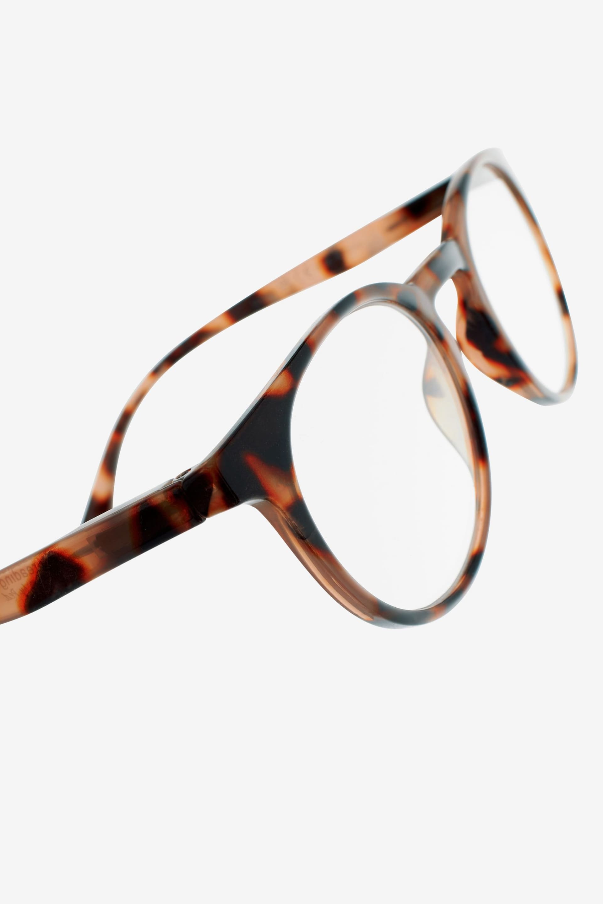 Tortoiseshell Brown Round Ready to Read Glasses - Image 3 of 6