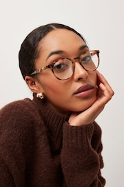 Tortoiseshell Brown Round Ready to Read Glasses - Image 5 of 6