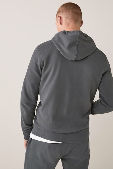 Charcoal Grey Zip Through Hoodie