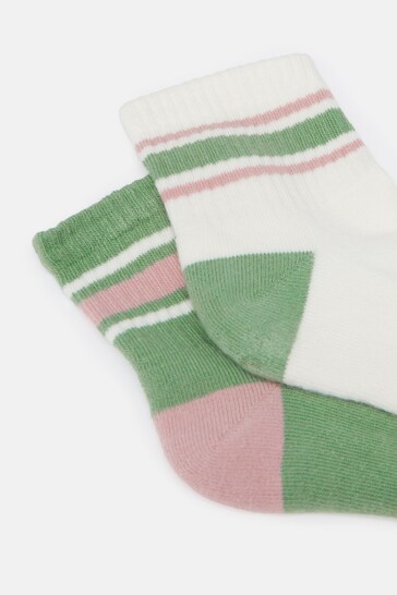 Joules Volley Green & White Tennis Socks (2 Pack)