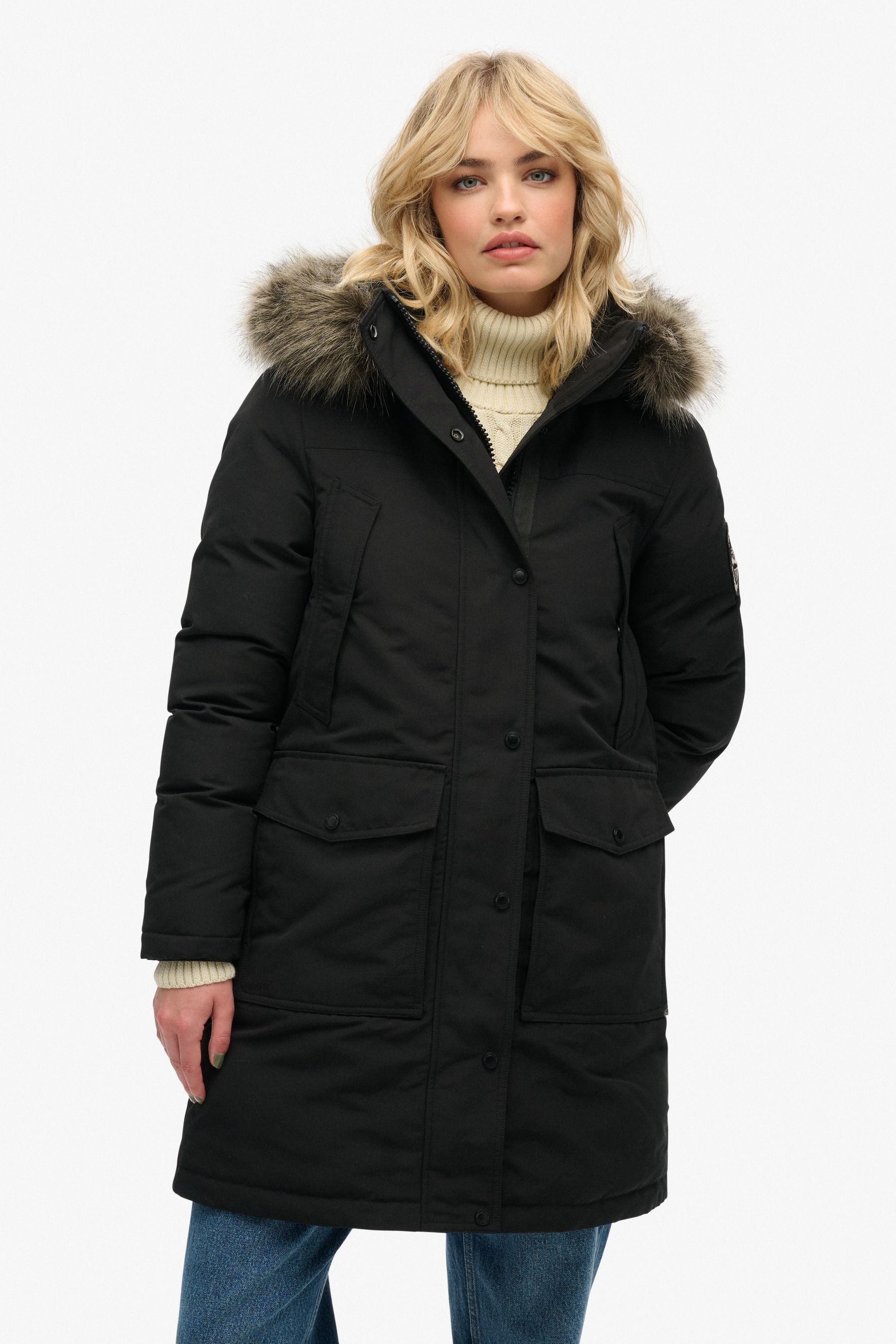 Superdry parka coat womens sales