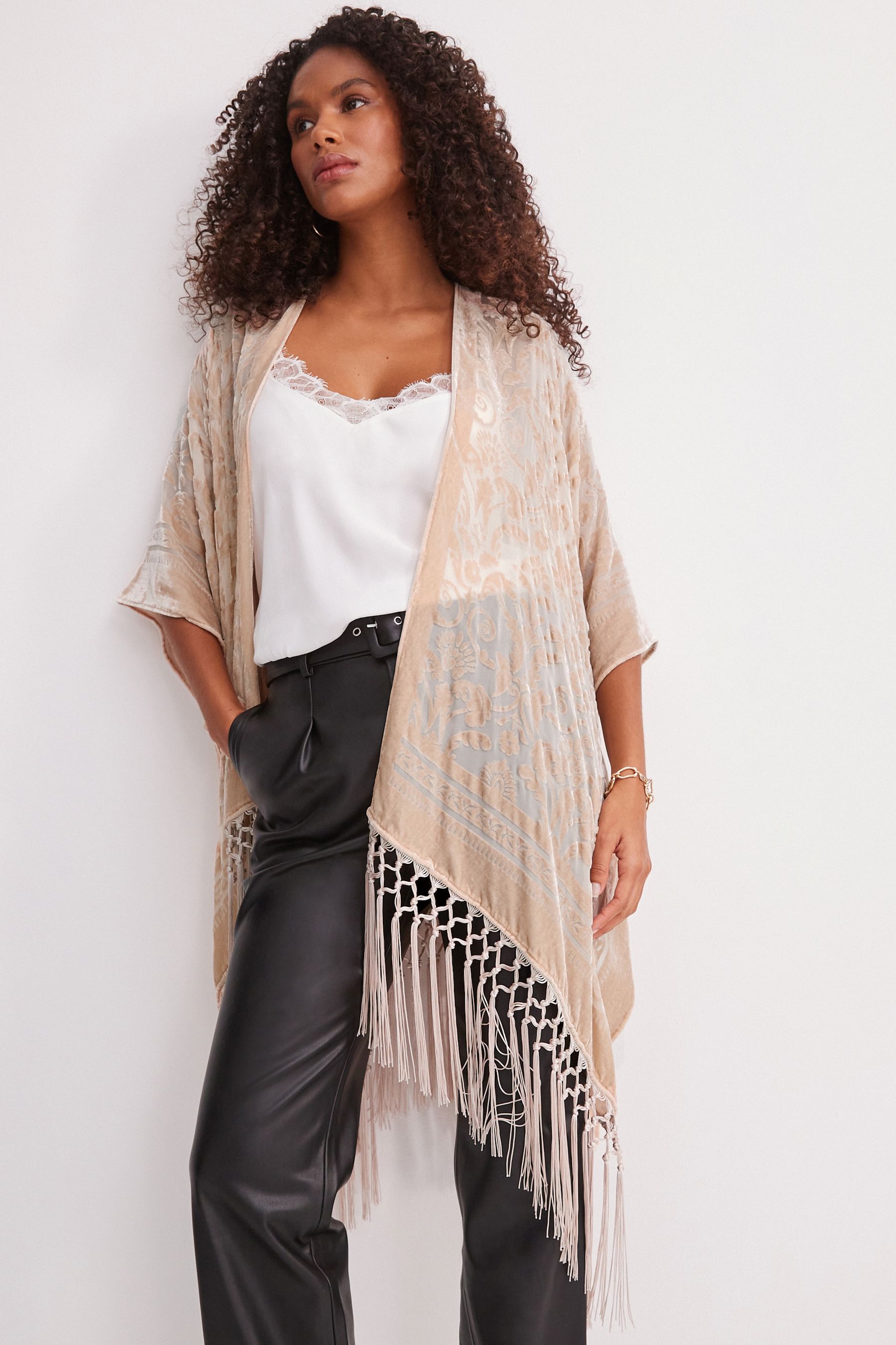Fringed kimono jacket shop