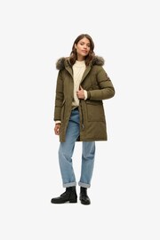 Superdry Grey Marl/Jaffa Everest Faux Fur Parka Jacket - Image 3 of 6