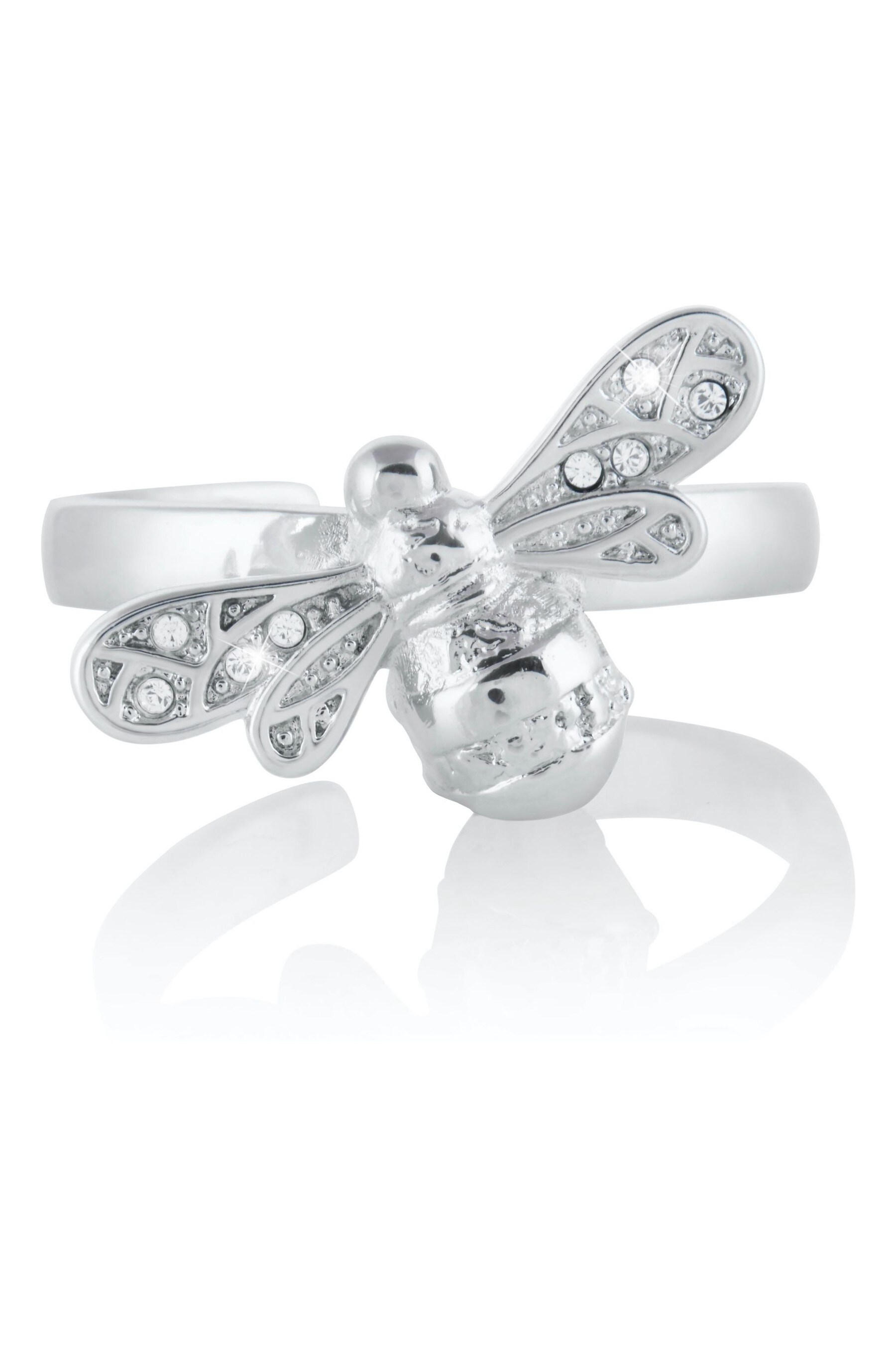 Olivia burton online bee ring silver