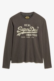 Superdry Vintage Black Slub Embellished Vl Graphic Long Sleeve Top - Image 4 of 4