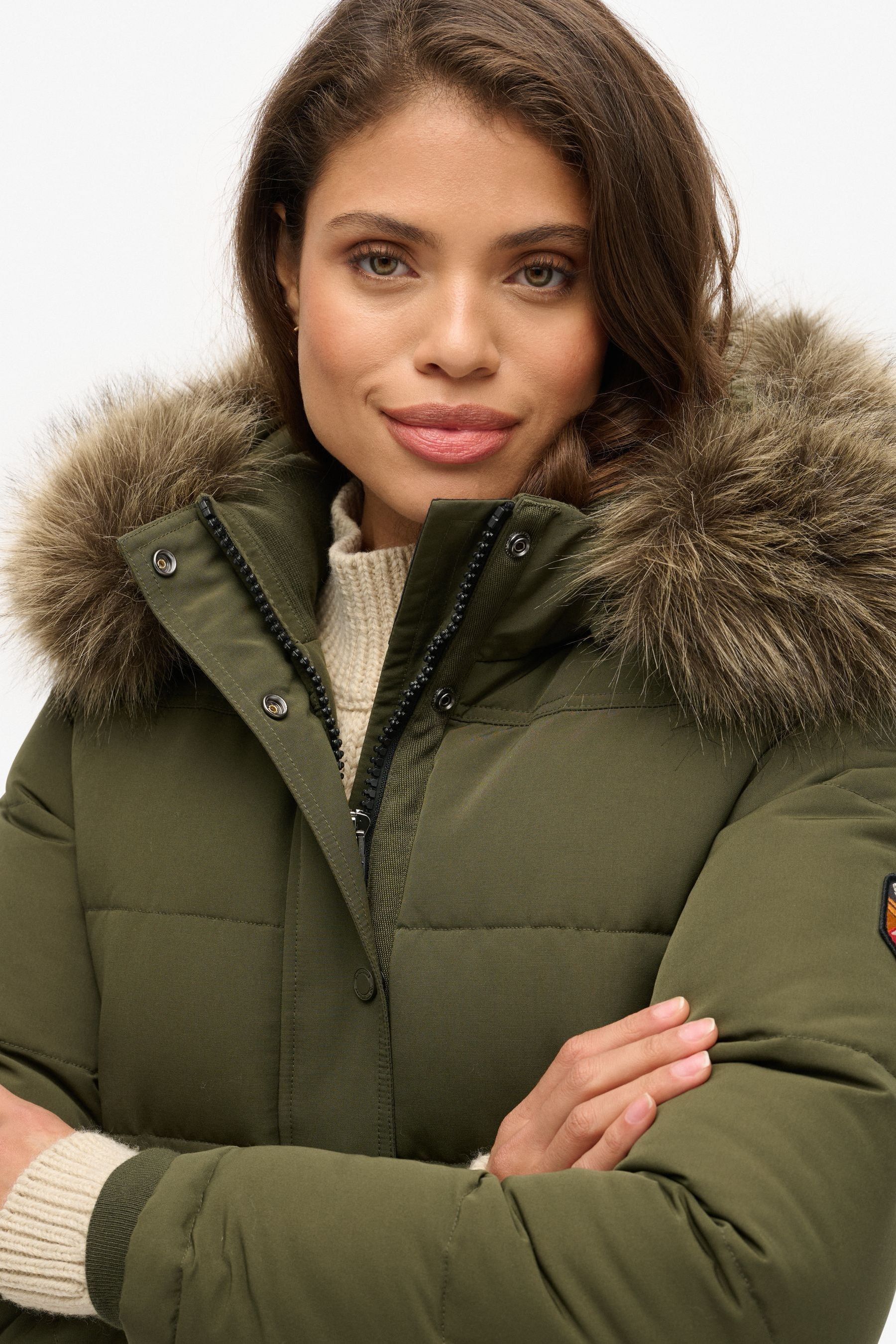 Buy Superdry Army Khaki Everest Hooded Bomber Jacket from the Next UK online shop