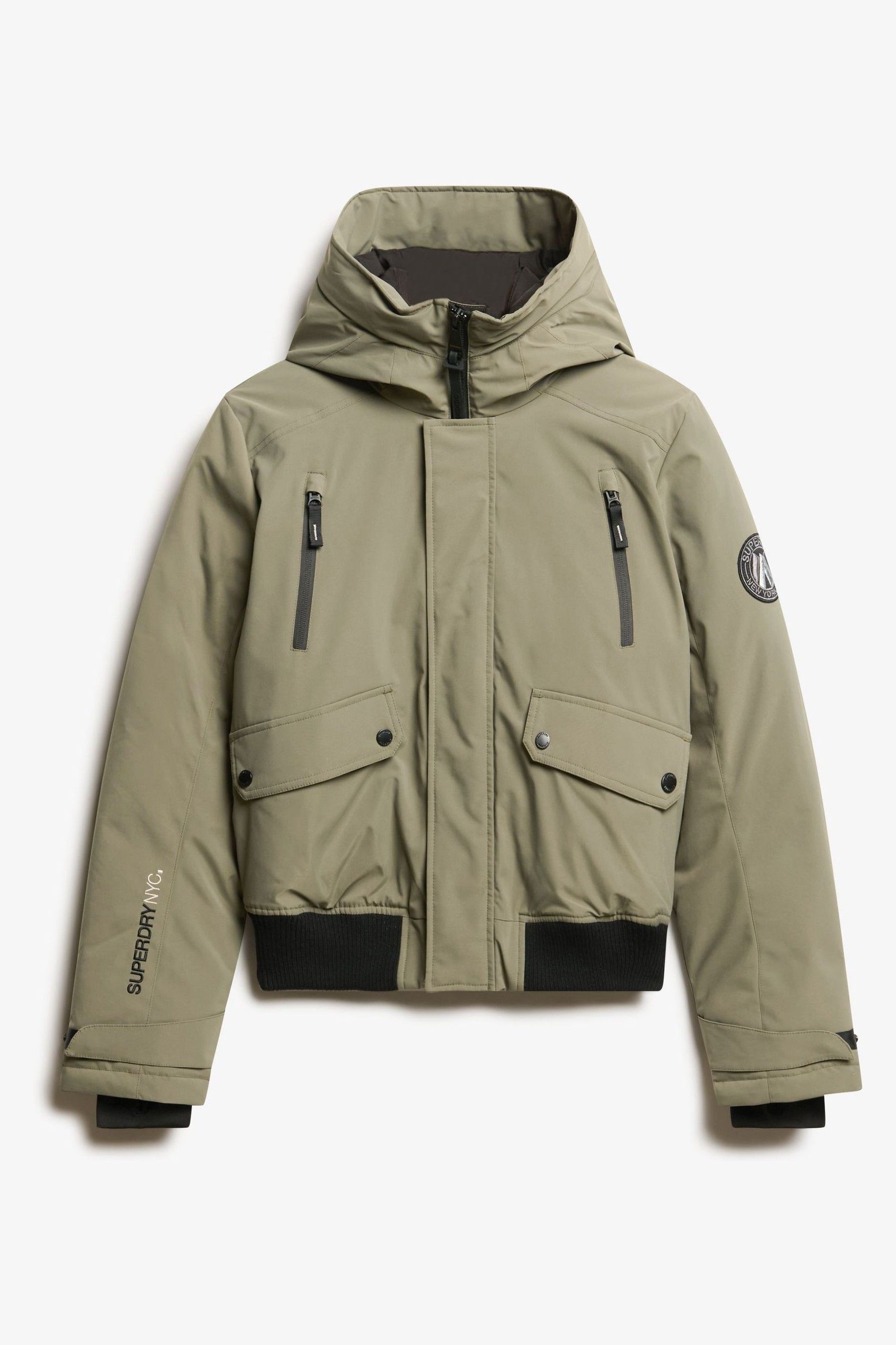 Superdry Dusty Olive Green City Padded Bomber Jacket 16 Womens