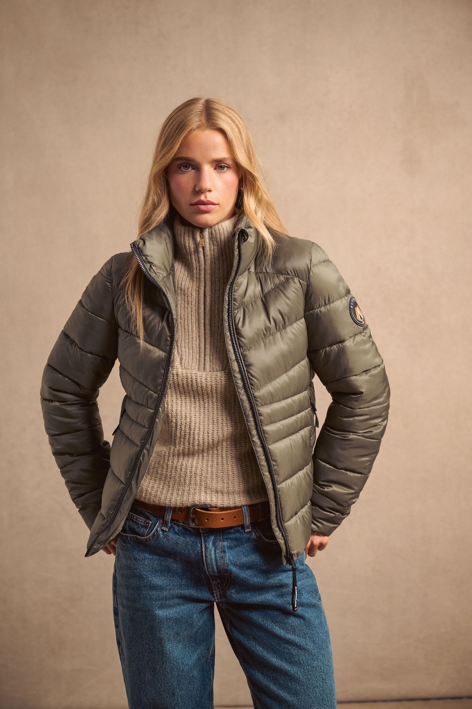 Buy Superdry Dusty Olive Green Fuji Quilt Padded Jacket from the Next UK online shop