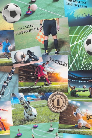Fine Décor Natural UK Novelty Football Collage Wallpaper