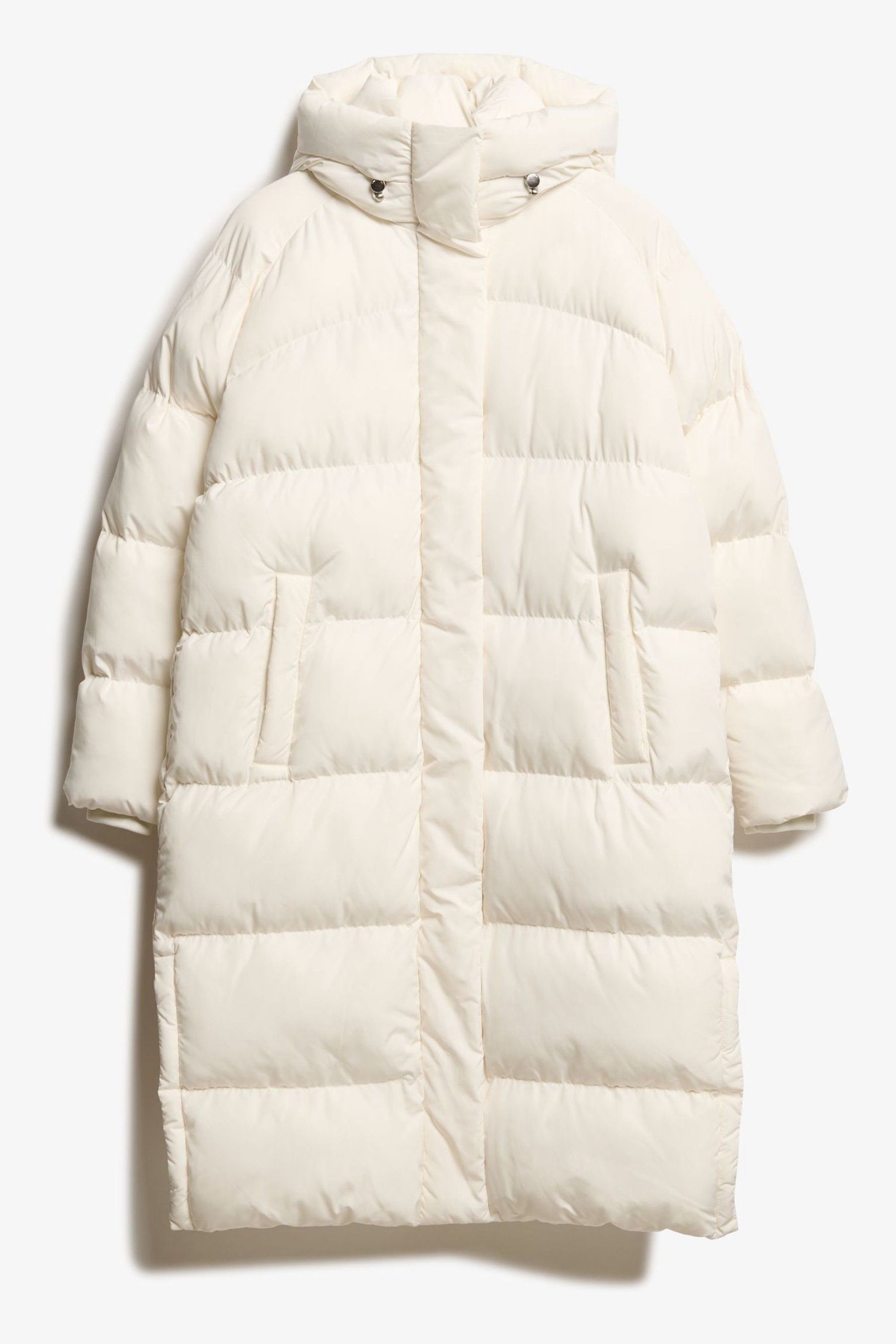 Superdry Star White Longline Hooded Puffer Coats