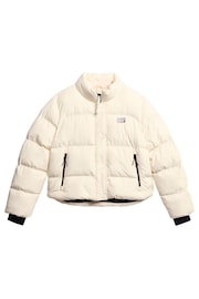 Superdry Off White Sports Puffer Cropped Jacket - Image 6 of 7