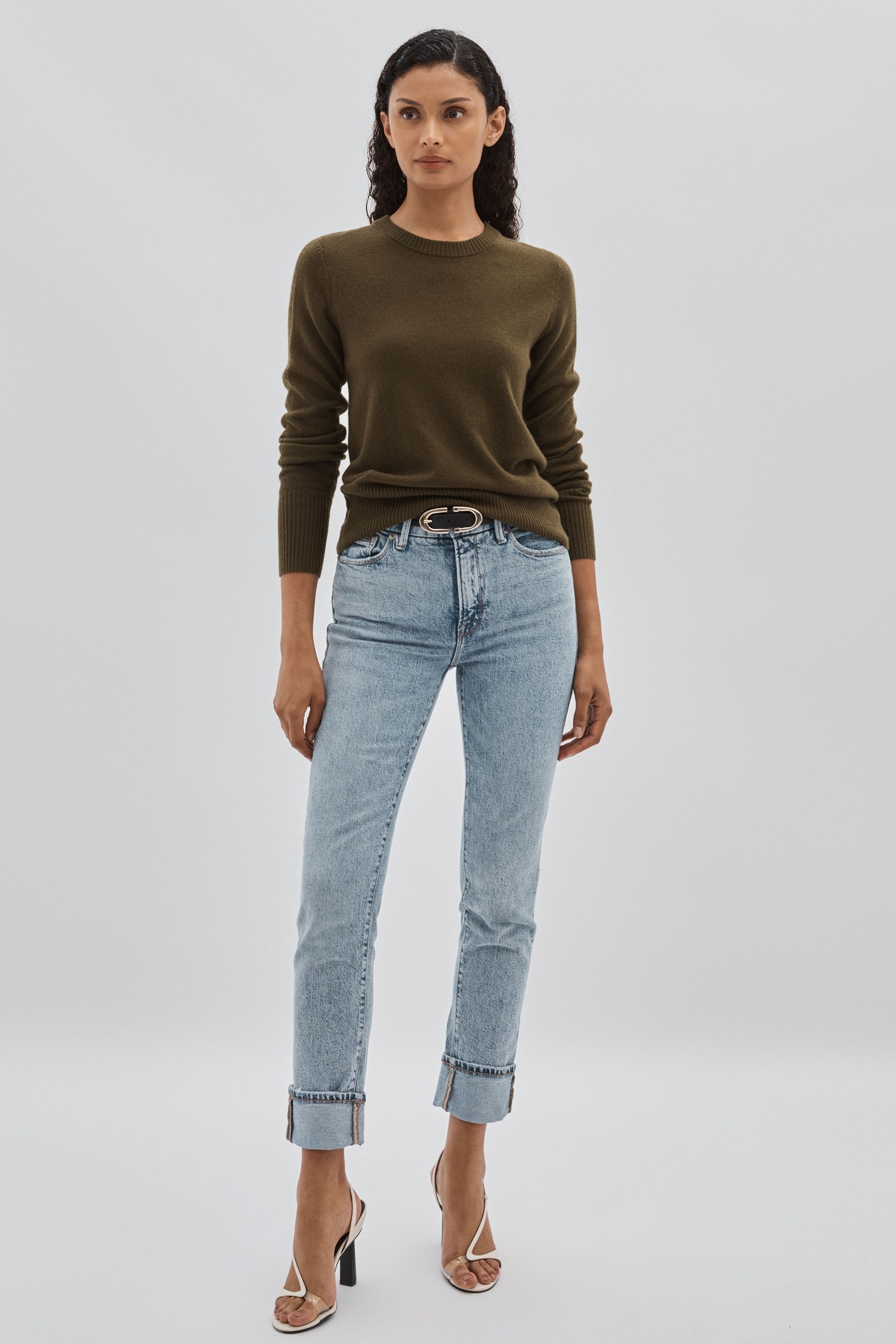 Good American Mid Blue Cropped Denim Jeans