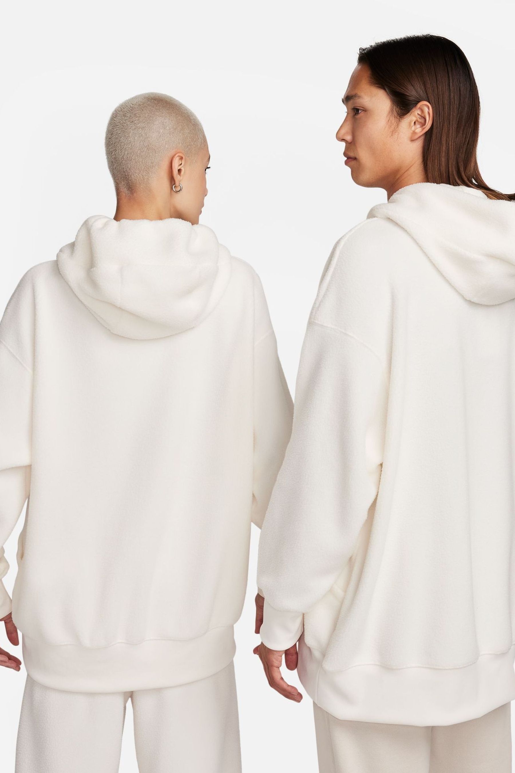Buy Nike White Nike Sportswear Plush Borg Pullover Hoodie from Next Luxembourg