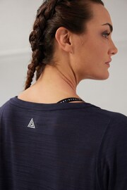 Black/Navy Blue Next Active Sports Short Sleeve V-Neck Tops 2 Pack - Image 4 of 13
