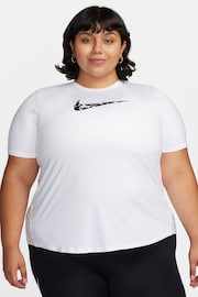 Nike White Womens Dri-FIT Curve Short Sleeve Running Top - Image 1 of 4