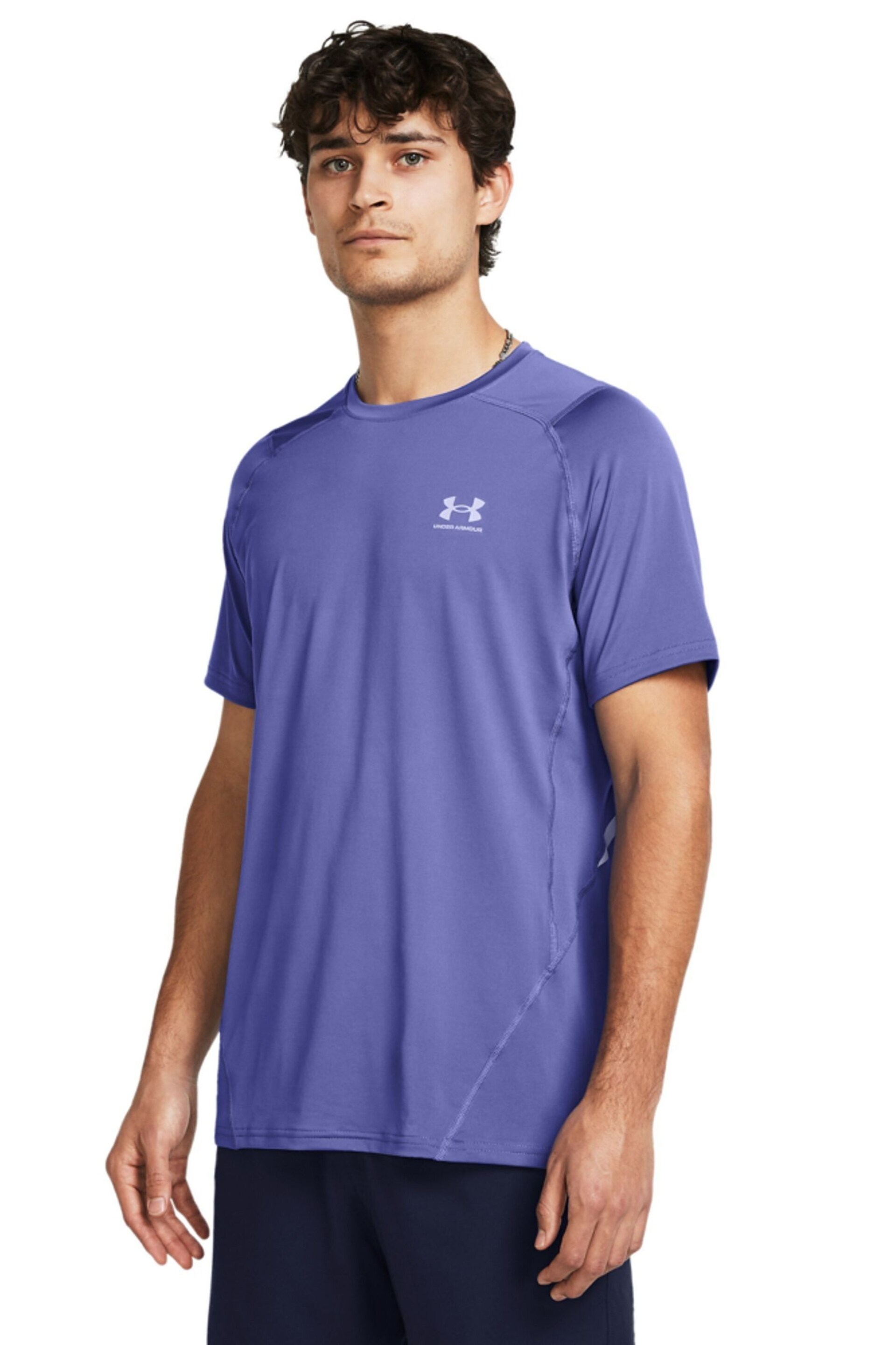 Under Armour Blue HeatGear Fitted Short Sleeve T-Shirt - Image 1 of 2