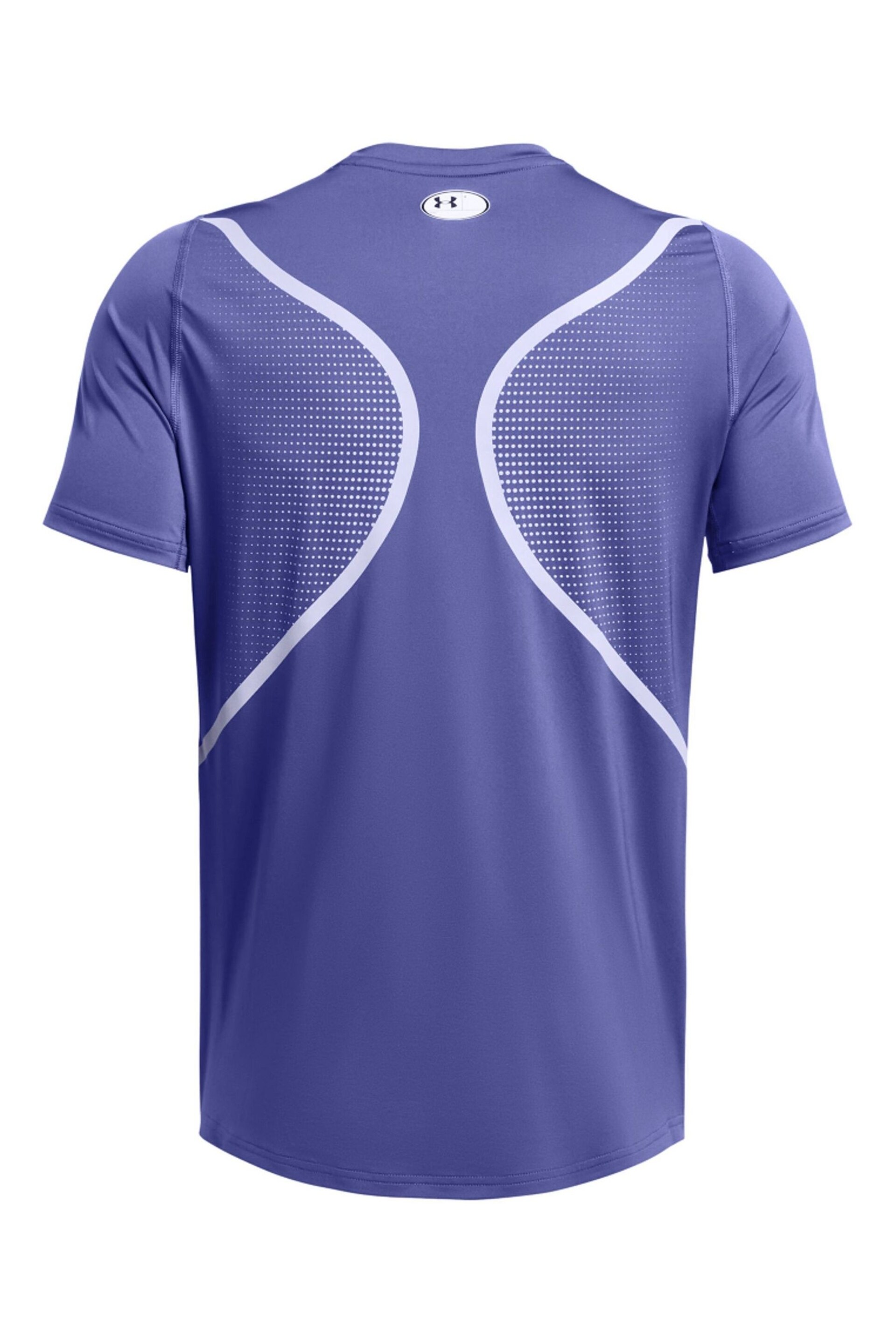 Under Armour Blue HeatGear Fitted Short Sleeve T-Shirt - Image 4 of 4