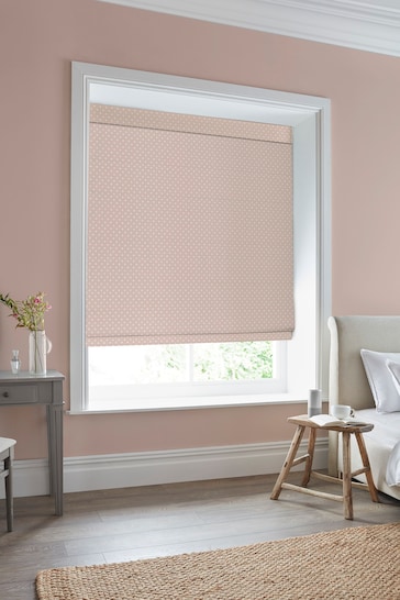 Laura Ashley Pink Louise Star Made to Measure Roman Blinds