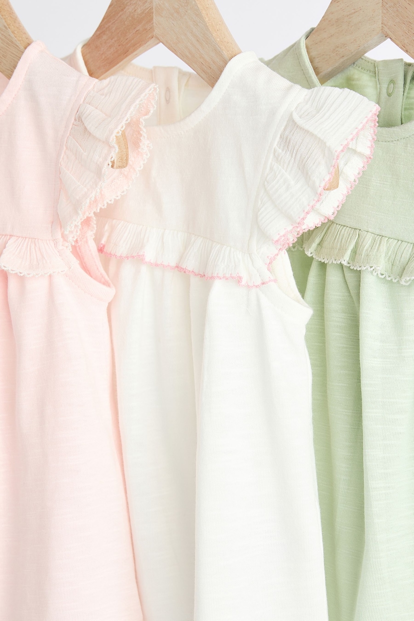 Green / Pink/ White Baby Short Sleeve Tops 3 Pack - Image 3 of 7