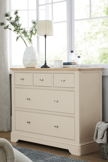 Stone Hampton Painted Oak Collection Luxe 5 Drawer Chest of Drawers