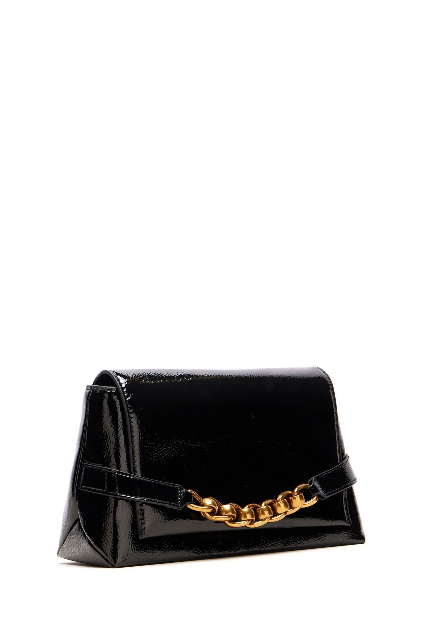 Mint Velvet Black Chain Detail Clutch Bag