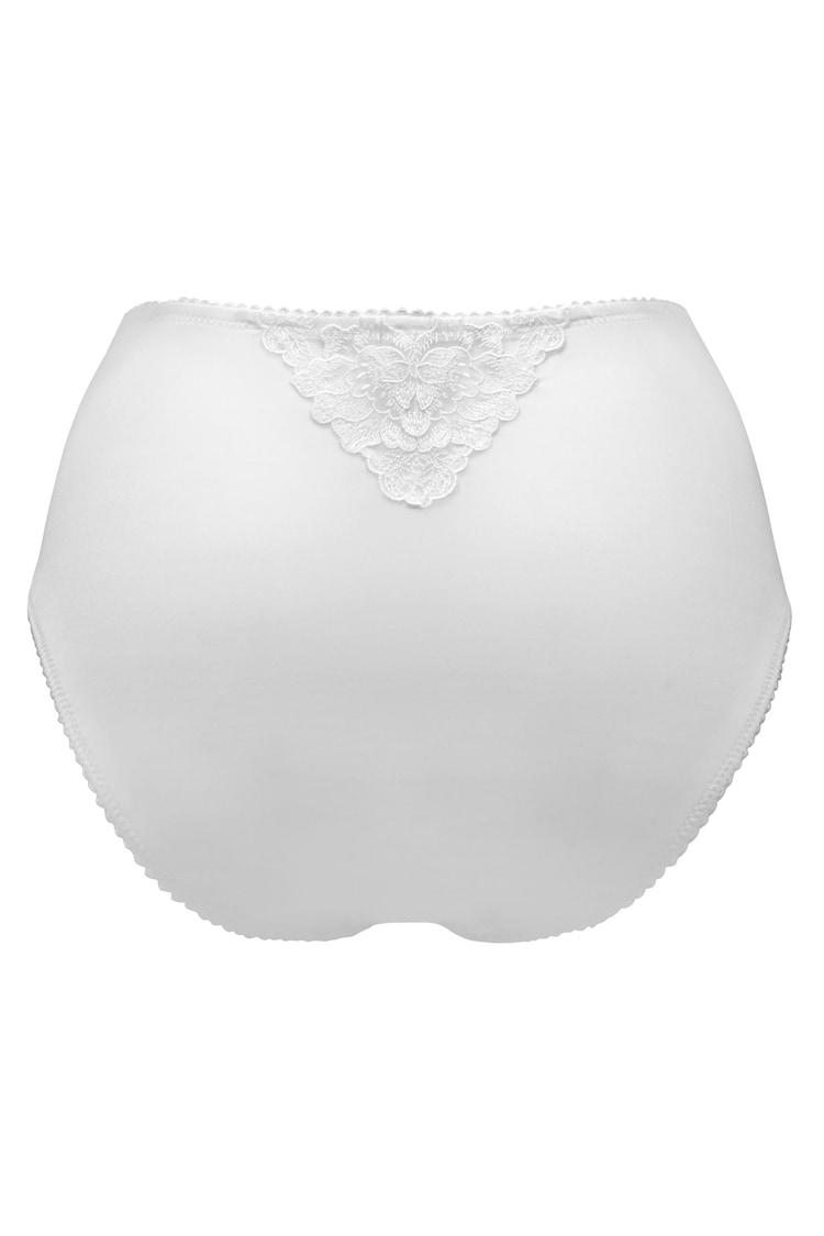 Pour Moi White Sofia Lace Embroidered Deep Briefs - Image 5 of 5