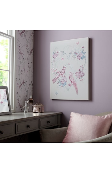 Art For The Home Purple Elegant Songbirds Canvas