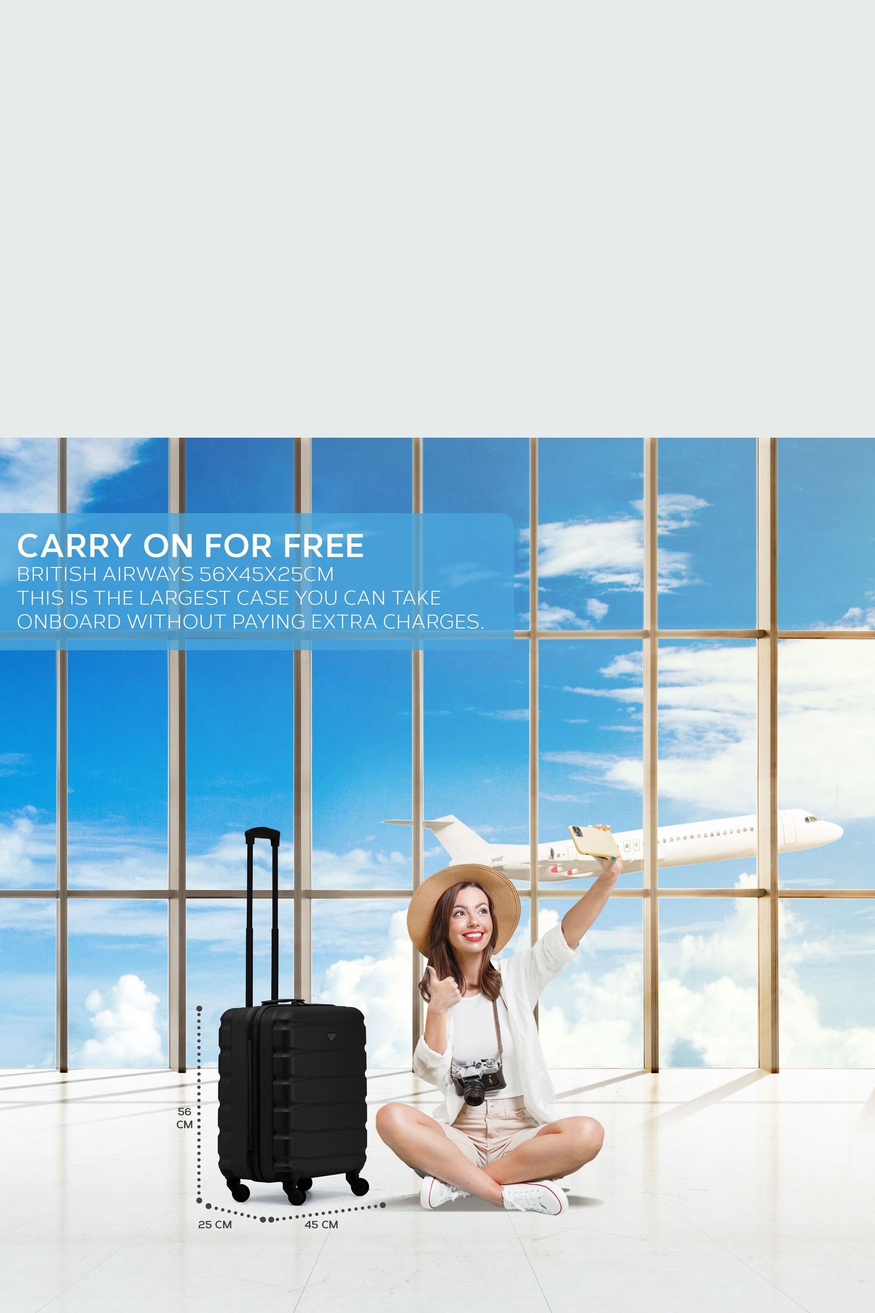 Carry on luggage 56x45x25cm 2025